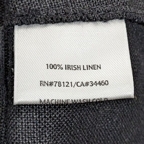 Eileen Fisher Women's Black 100% Irish Linen Button Long Sleeve Shirt Size S/P - Picture 8 of 8